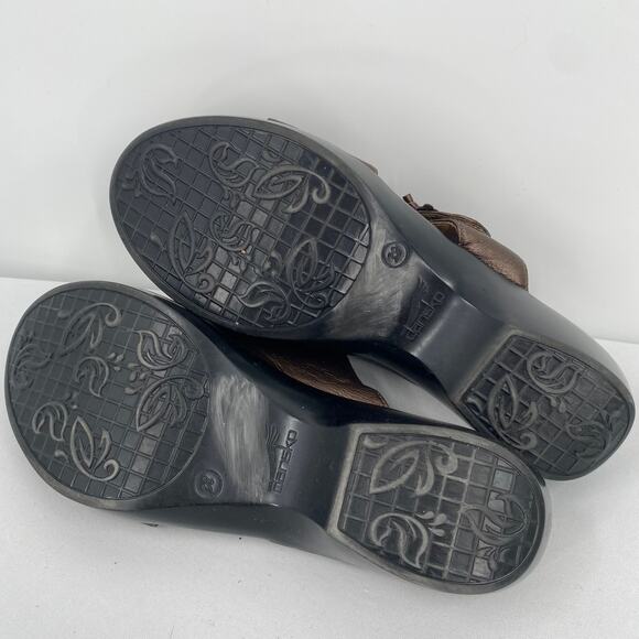 Dansko Metallic Bronze Flower Leather Sandals Size 38 / 8 - Picture 8 of 8